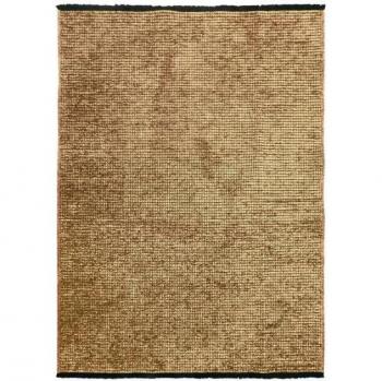 Alfombra plana de algodón negro con reflejo de luz beige 160x230 cm