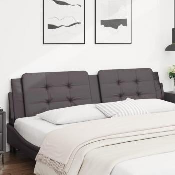 Cabecero de cama acolchado de 200 cm en cuero sintético gris Vidaxl