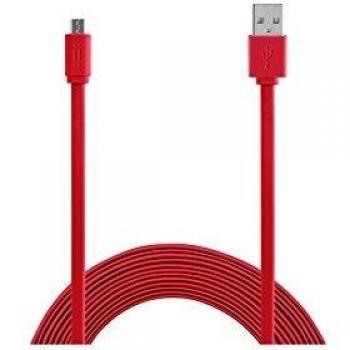 Cable Micro USB a USB 1,5m Plano - Rojo