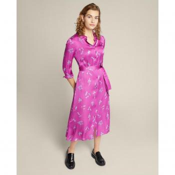 Elena Miró - Vestido camisero en tejido satinado con estampado de viscosa ECOVERO™