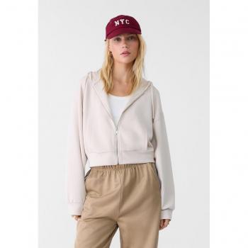 Soft Touch Hooded Jacket - Stone XS