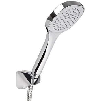 TATAY Alcachofa Ducha Tokio con Soporte y Manguera 1.5M, 10 cm de Diámetro, de ABS, 1 posición, Sistema de Ahorro de Agua y Antical, Cromado