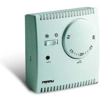 Perry Teg Termostato Analógico de Expansión de Gas con Luz Piloto y Selector Verano/Invierno Blanco