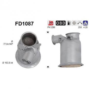 Filtro de Partículas AS FD1087 para VW, AUDI y SKODA - Compatible con 04L131601GX, 04L131601HX, 04L131602EX