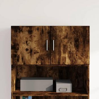 Armario de Pared Madera Ingeniería Roble Ahumado 80x42,5x40 cm, Armario de Almacenamiento, Armario de Pared Colgante, Armario de Almacenamiento Flotante