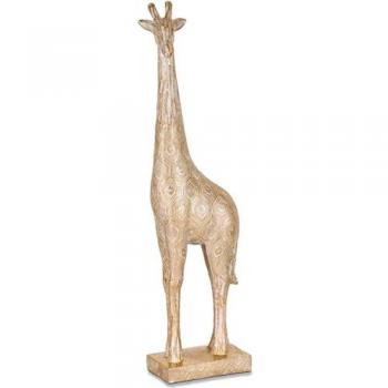 Jirafa Decorativa de Resina 47cm en Tonos Dorados - Figuras de Casa 12.5*47*7.5 cm