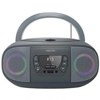 RADIO CD FONESTAR BOOM-GO-G GRIS 4W RMS BLUETOOTH FM USB/MP3 AUX IN SALIDA AURICULARES EFECTOS LUMINOSOS