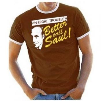 Coole-Fun-T-Shirts - Camiseta con texto In Legal Trouble? Better Call Saul ! Ringer Heisenberg marrón marrón Talla:L