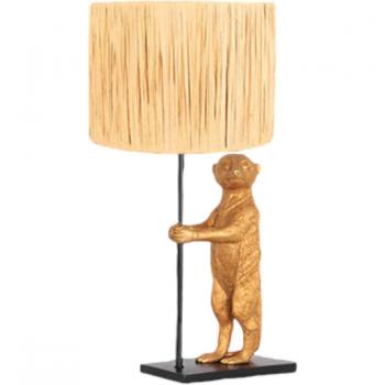 Lámpara de mesa Steinhauer Animaux 3712ZW, mimbre natural, color negro