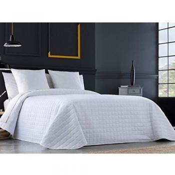 Fundeco - Colcha Bouti IZAN - cama de 135 cm. Color Blanco