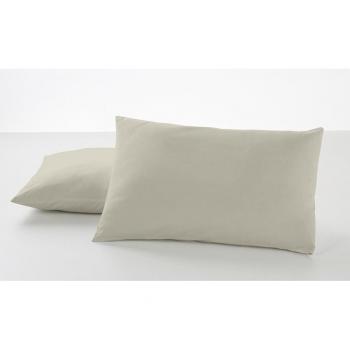 Pack 2 fundas de almohada beige 50 x 80 cm