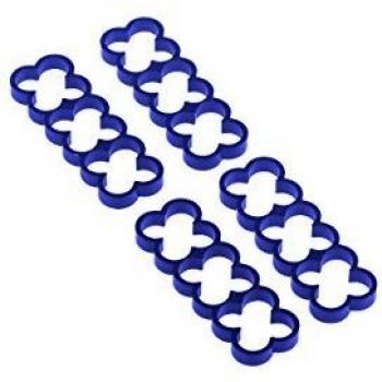 Alphacool Eiskamm Alu X12 - 4mm Blue Cable Management Clips (4 Pieces)
