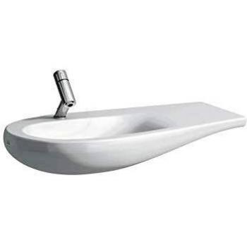 Lavabo Laufen Alessi One 90x50cm, blanco con Clean Coat, 1 agujero para grifo, con rebosadero y repisa derecha