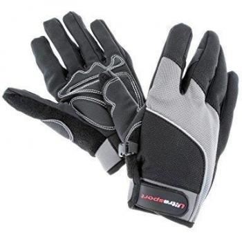 Ultrasport Race Guantes de Ciclismo, Unisex, Negro/Gris, L
