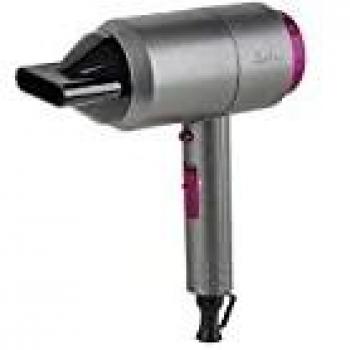 Secador de Pelo Jata SC43B Compacto 2000W con Dos Potencias, Concentrador de Aire Extraplano, Pulsador de Fase Fría Instantánea y Filtro Posterior Extraíble en Color Gris y Morado