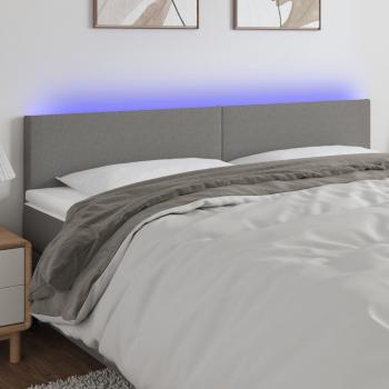 Cabecero LED gris oscuro 200x5x78/88 cm Tela Vidaxl