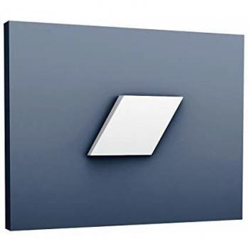 Panel Decorativo 3D Rombus W100 - Orac, Blanco, Medidas: 25.8x15 cm, Elemento de Estilo para Pared