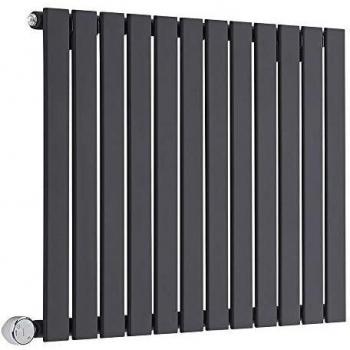 Radiador Eléctrico Horizontal de Diseño Delta - Negro Mate - 800W - 635mm x 840mm x 46mm