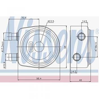 Enfriador de aceite NISSENS 90697 - Enfriador de aceite para motor, diseño eficiente, alta calidad, compatible con múltiples modelos de vehículos
