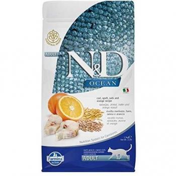 Farmina Natural & Delicious Ocean Ancestral Grain Alimento de bacalao y naranja para adultos 3 libras