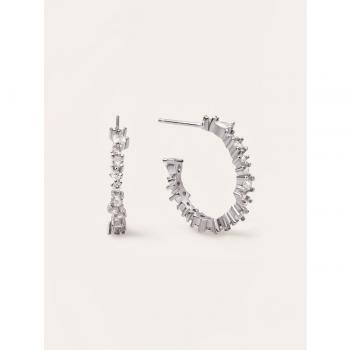 Pendientes Singularu Aro Estellar White de Plata