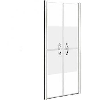 vidaXL Shower Door Half Frosted ESG 91x190 cm
