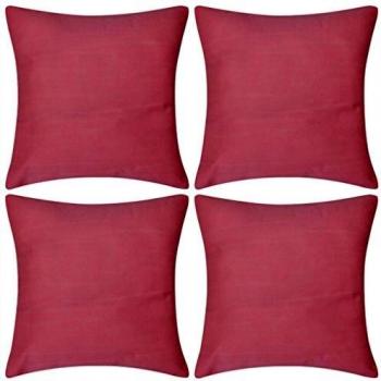 viaXL 4X Fundas para Cojines Cubierta para Cojín Textil para Hogar Salón de Algodón Color Rosa 40x40 cm Cubiertas para Cojín Sofá