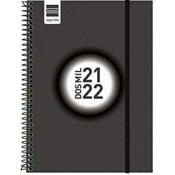 Finocam Agenda 2021 2022 Semana vista apaisada Septiembre 2021, Agosto 2022 12 meses E10, 155x212 Espir Label Negro Español