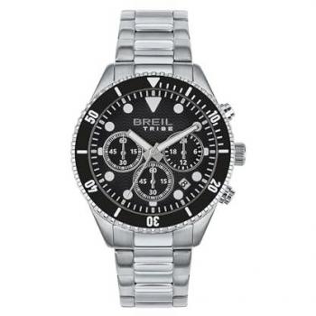 Reloj Hombre Breil Cronógrafo de Cuarzo Negro y Plateado con Pulsera de Acero (Ø 41 mm)
