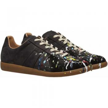 Maison Margiela Men's Paint Replica Trainers BlackPaint UK 8 Black