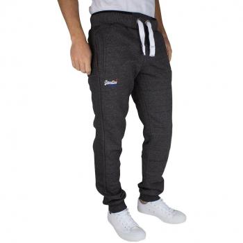 Superdry Hombre Etiqueta de color naranja con punta de chándal, Negro, X-Large