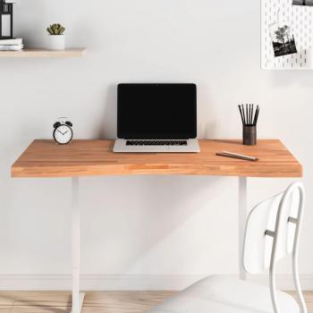 Tablero de escritorio madera maciza de haya 110x(50-55)x4 cm Marrón