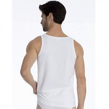 Camiseta Deportiva de Algodón Natural para Hombre - Pack de 2, Color Blanco, Talla L