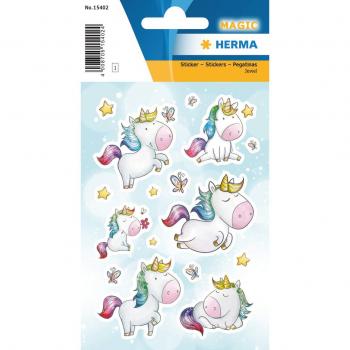 Sticker Mágico Unicornio Estrellado Multicolor 84x120 mm - HERMA 15402, 1 Hoja