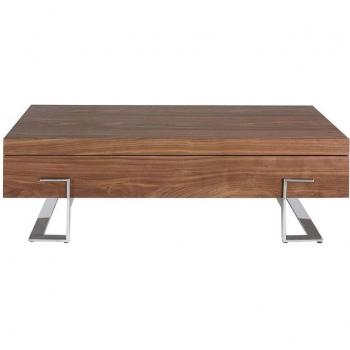 Mesa Centro Rectangular Angel Cerdá 2099C - Madera Nogal, Chapa Nogal, Dimensiones: 130 x 68 x 39 cm