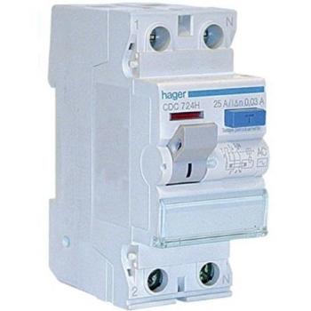 Interruptor Diferencial Hager 2 Polos 40A 30mA AC 2 Módulos CDC740H