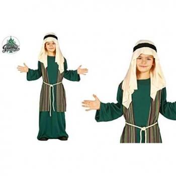 Disfraz Infantil de San José Pastor - Chaleco, Cinturón, Tocado y Túnica - Ideal para Fiestas de Navidad y Celebraciones (3-4 Años) - Color Verde