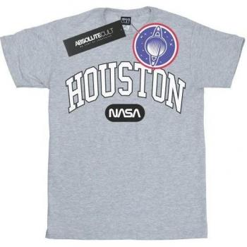 Camiseta de algodón colegial NASA para niñas Houston 12-13 gris