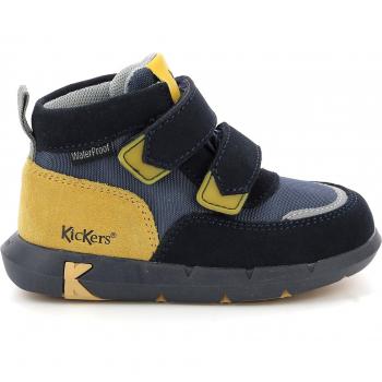 Kickers Junibo Kids Velcro Sneakers Navy Yellow