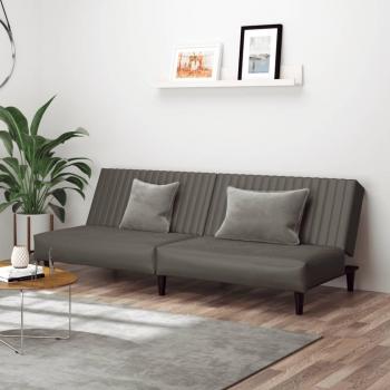 Sofá cama de cuero sintético gris 2 plazas vidaXL