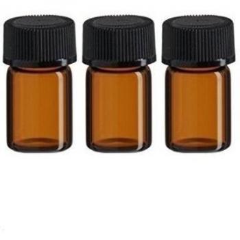 3 ml/0.1 Onza bernsteinfarbige aceite esencial de botella de cristal con apertura Reductor y tapa para aceite esencial, Aromatherapy 50pcs