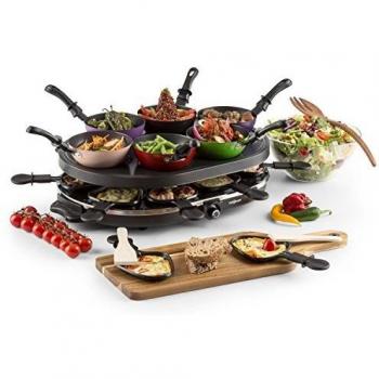 Parrilla Raclette Wokette de Mesa 1200W para 8 Personas Antiadherente