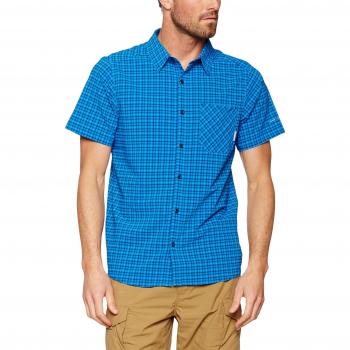 Columbia Triple Canyon Camisa Manga Corta con Protección Solar 30, Hombre, Azul