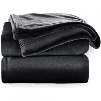 Manta de Sofá de Terciopelo 100% Microfibra Suave Sedalina - Confort Ideal para Salones y Dormitorios, Negro, 130 x 160 CM