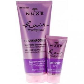 Nuxe Hair Prodigieux Champú Brillo Espejo 200ml + Acondicionador 30ml - Kit de cuidado capilar unisex