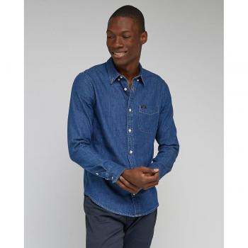 Lee Classic Fit Long Sleeve Blue Button Down Shirt