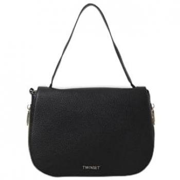 TWINSET Black Shoulder Bag with Flap Closure, Size: ONE SIZE, Material: Black, Brand: TWINSET, Collection: Autumn Winter 24/25, Code: 242TB7021 S19292 00006