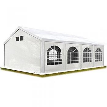 Carpa para fiesta de alta calidad TOOLPORT 4x8 m, PE 550, con base reforzada, color blanco