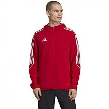 Cortavientos de fútbol adidas Tiro 23 League, color rojo y blanco, talla XL