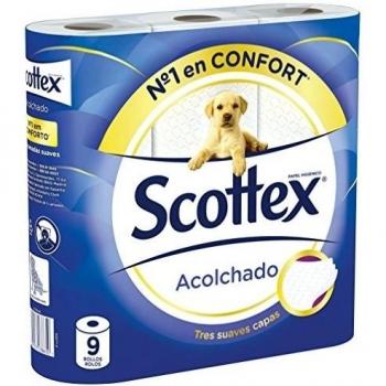 Scottex Acolchado P9 - Papel higiénico, 9 rollos - [pack de 2]